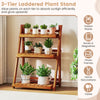 3-tier solid wood plant stand with a waterproof finish, perfect for potted plants and home decorations on patios or.