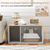 Cat litter box enclosure with side entrance in natural/white, offering a tidy space and stylish surface for decor.