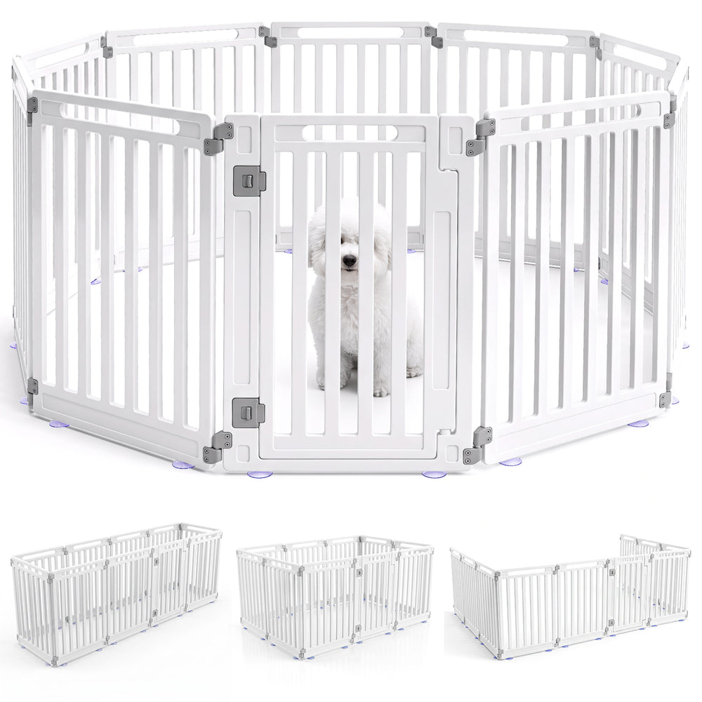 31.5" Height Indoor Outdoor Dog Playpen with 10 Panels-White - Gallery View 1 of 1