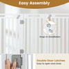 Indoor outdoor dog playpen with 16 panels, featuring easy snap-in assembly and double door latches for convenience.