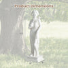 31.5-inch Greek goddess statue with antique finish and column base, perfect for outdoor gardens and home decor.