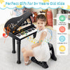Kids piano keyboard with 31 keys, LED lights, and stool, perfect educational gift for children aged 3+.