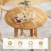 Costway Patio Table 31.5" Round with Slatted Tabletop and X-shaped Frame New