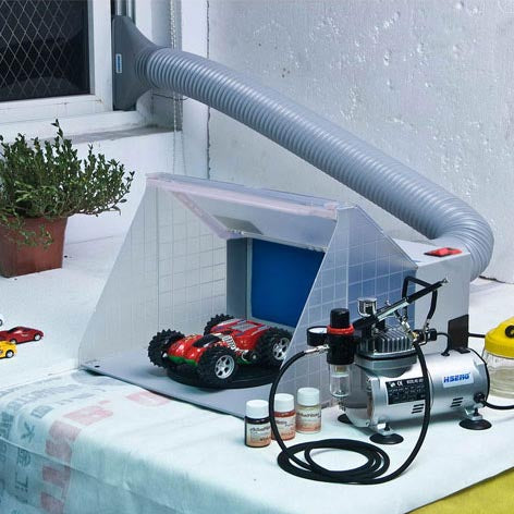 Yescom Portable Airbrush Hobby Spray Booth w/ LED Light & Fan Filter N ...