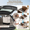 Large foldable utility cart with two-tier storage crates, compact design for easy transportation and versatile use.