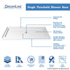 DreamLine SlimLine Shower Base Center Drain Single Threshold 36" x 48" x 2.75" New