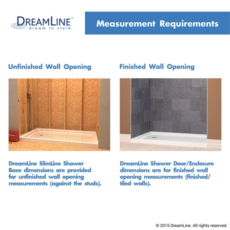 DreamLine SlimLine Shower Base Center Drain Single Threshold 36" x 48" x 2.75" New