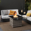 32.5 Inch Propane Fire Pit Table 5000 BTU with Tempered Glass Tabletop-Gray - Gallery View 1 of 10