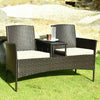 Modern Patio Conversation Set with Built-in Coffee Table and Cushions-Beige - Gallery View 1 of 10