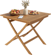 32-Inch Square Solid Teak Wood Patio Dining Table for 4