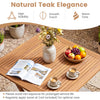 32-inch square solid teak wood patio dining table for 4, featuring a smooth touch and warm tone, ideal for outdoor.
