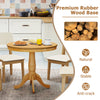 Round 32-inch wooden pub pedestal side table with natural rubber wood base, perfect for dining room or kitchen decor.
