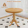32-inch wooden round pub pedestal side table with a natural finish, featuring a retro style and adjustable pads for.