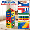 Colorful 32-piece oversized waffle block set with 10 ocean balls, featuring sturdy connections and an easy-to-clean surface.