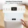 Intuitive control panel with clear LED display for the 32 Pint dehumidifier, featuring adjustable humidity settings.