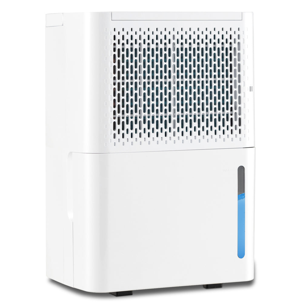 2000 Sq. Ft 32 Pint dehumidifier in white with LED touch control, adjustable humidity, and visible water level for home.