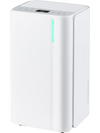 Portable 32-pint dehumidifier in white, featuring a smart LED display and adjustable humidity for home and basement use.