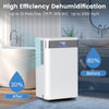 32 pints dehumidifier in white, ideal for 2000 sq.ft, featuring adjustable humidity and quiet operation for home use.