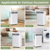 32 pints dehumidifier in a living room setting, featuring a smart LED control panel for customizable humidity control.