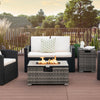 32 x 20 Inch Propane Rattan Fire Pit Table Set with Side Table Tank and Cover-Gray - Gallery View 1 of 10