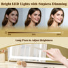Large 32 x 22 inch makeup vanity mirror with bright LED lights, stepless dimming, and 3-color lighting mode for.