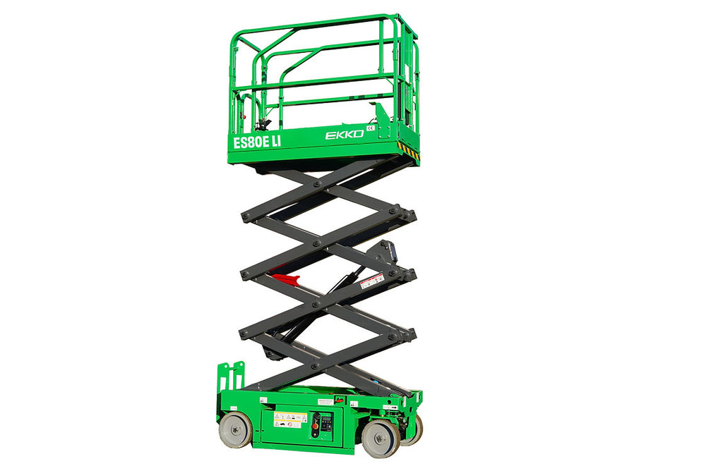 Ekko ES80E-LI Scissor Lift Lithium Aerial Platform 26.2 Ft Lift Height 990 Lbs. Capacity New