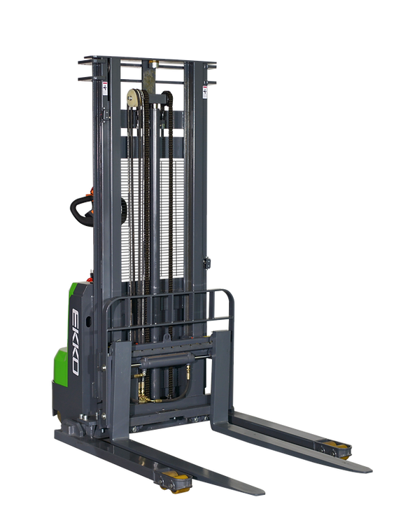 Ekko Lithium Straddle Stacker 138" Lift Side-Shift 3,000 lbs. Capacity EB14CS-138Li New