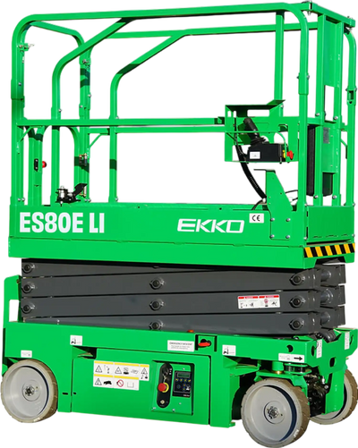 Ekko ES80E-LI Scissor Lift Lithium Aerial Platform 26.2 Ft Lift Height 990 Lbs. Capacity New