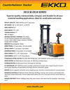 Ekko EK14 Counterbalance Walkie Stacker 118" Lift Height 3300 lbs. Capacity New