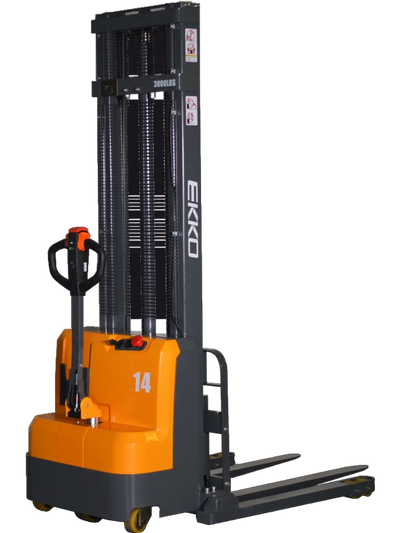 Ekko Straddle Stacker Full Powered 3000 lb Capacity 118 in. Lift Height EB14C-118 New