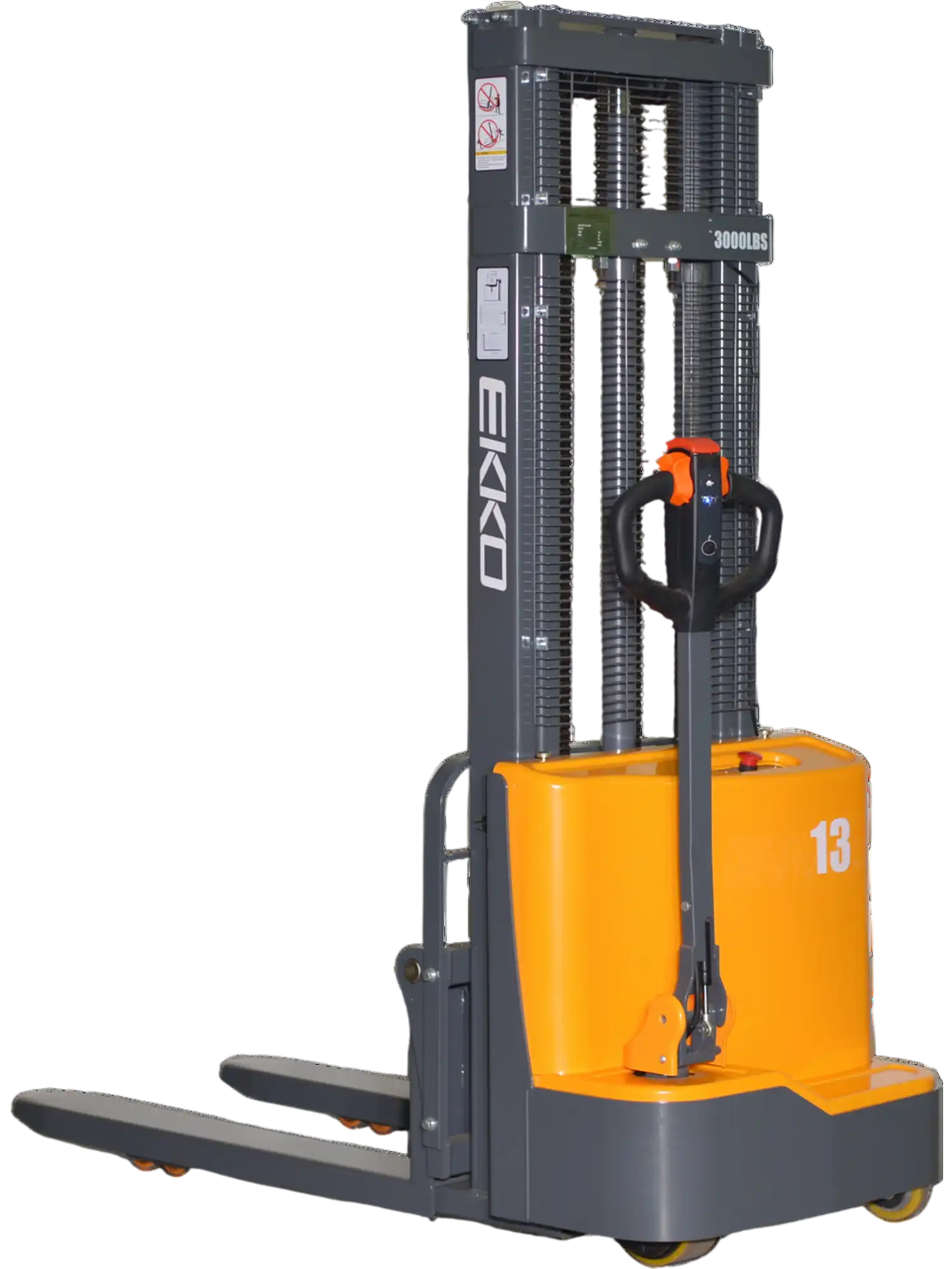 Ekko EB13CD Fork-Over Stacker Full Powered 2800 lb Capacity 118 in. Lift Height New