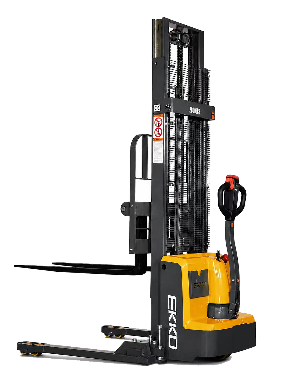 EKKO EB13E-138 Full Powered Straddle Stacker 2800 lb Cap., 138" Height