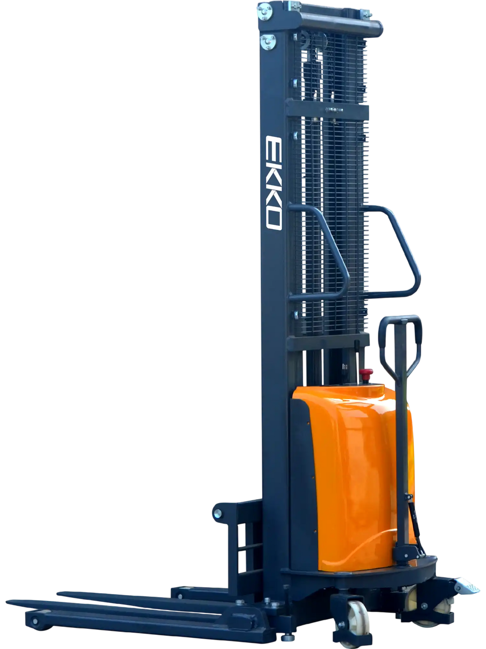 EKKO EA15D Semi-Electric Straddle Stacker 3300lbs. Cap., 138" Height