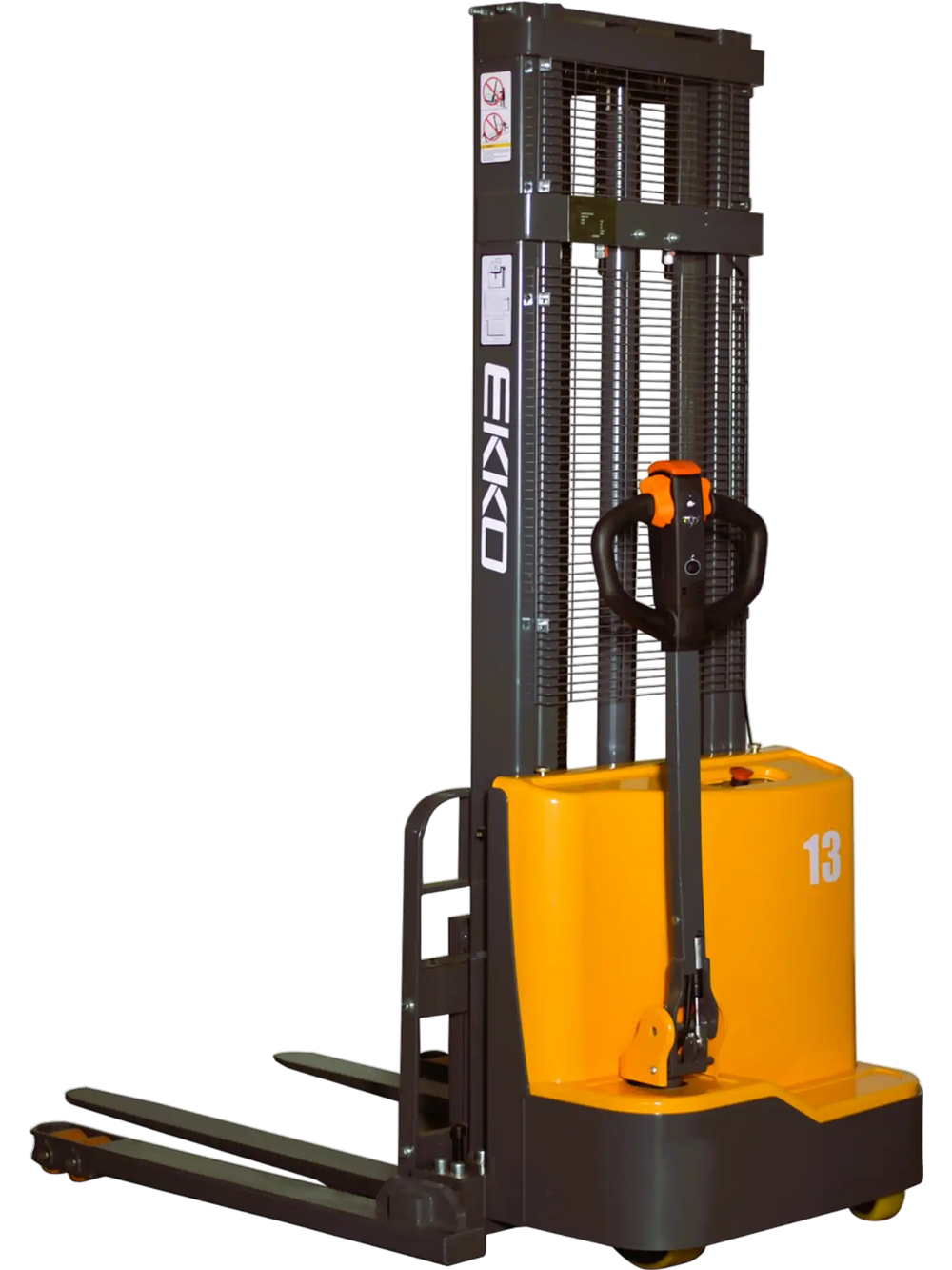EKKO EB13C-138 Full Powered Straddle Stacker 2800 lb Cap., 138" Height