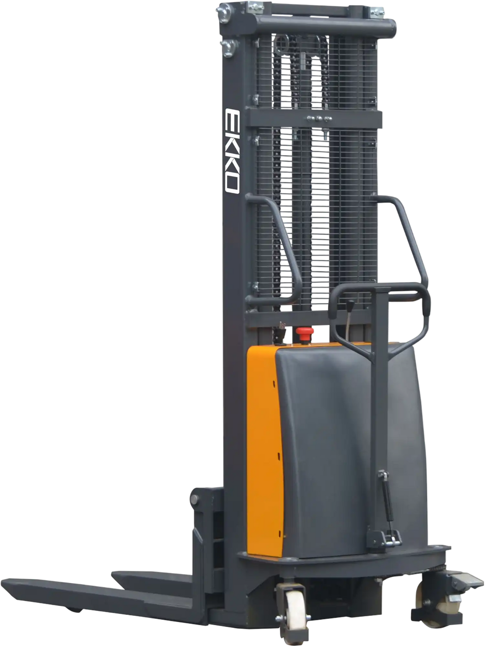 EKKO EA15C Semi-Electric Fork-Over Stacker 3300lbs. Cap., 119.3" Height