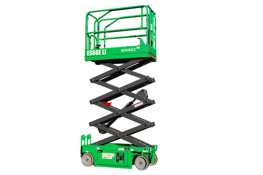 Ekko ES60E-LI Scissor Lift Lithium Aerial Platform 19 Ft Lift Height 500 Lbs. Capacity New