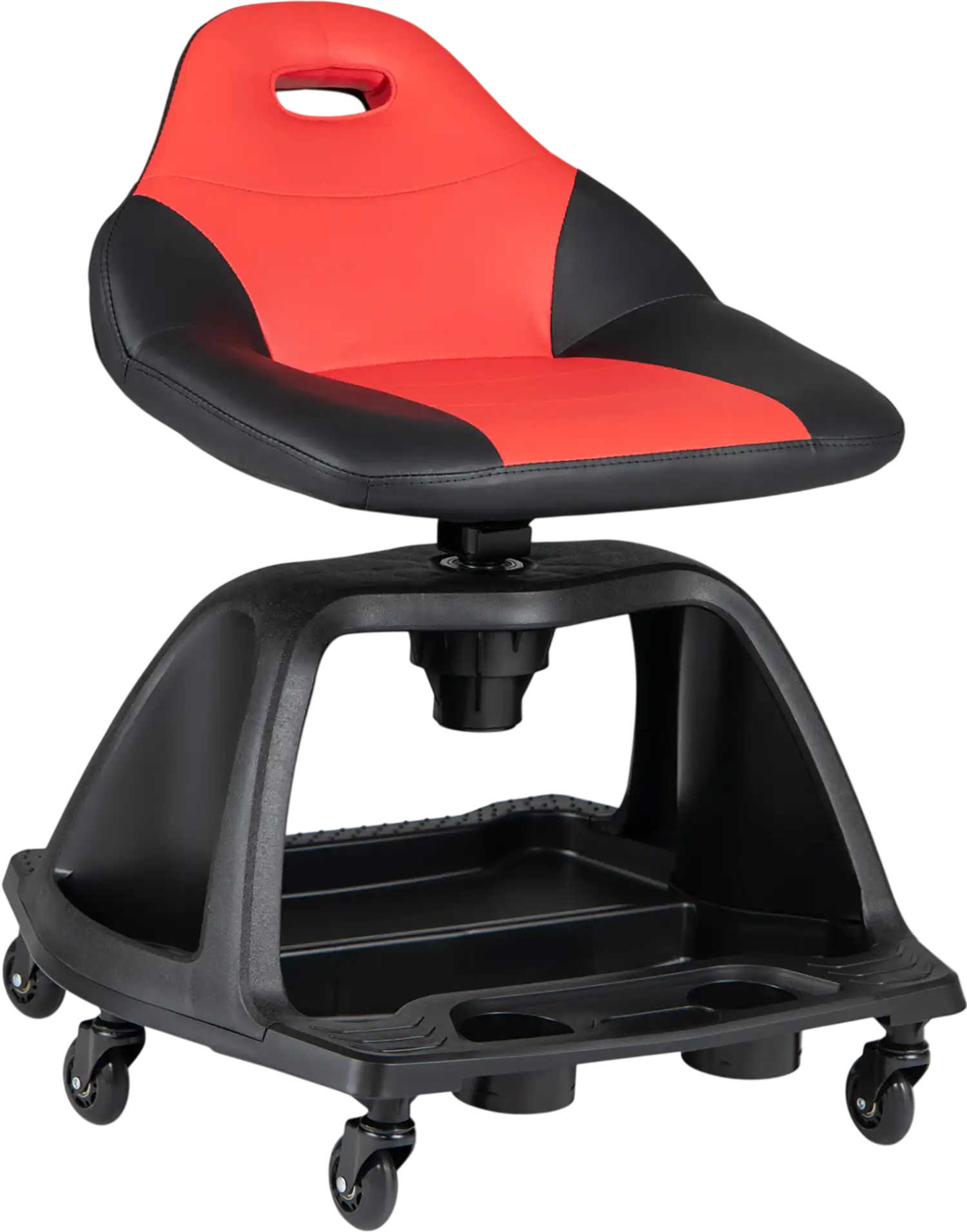 Costway 330 lbs Mechanic Garage Stool Seat w/ Backrest 6 Wheels Tool Tray 61966978 New
