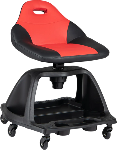 Costway 330 lbs Mechanic Garage Stool Seat w/ Backrest 6 Wheels Tool Tray 61966978 New