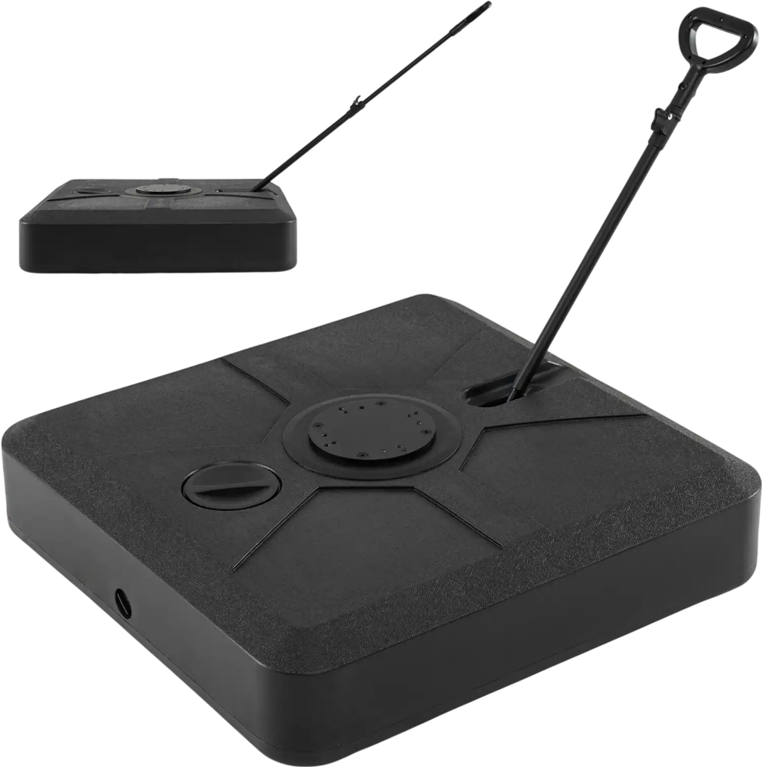 Costway 330 lbs Weighted Cantilever Umbrella Base w/ Wheels Retractable Pull Rod 28129467 New