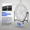 59" Portable Industrial Fan with Variable High-Efficiency PMSM Motor,Tiltable Mobile High Volume Floor Fan for Warehouse,Workshop & Gym