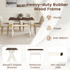 Modern dining table with X-shaped rubber wood frame, spacious tabletop, and non-slip foot pads for stability and.