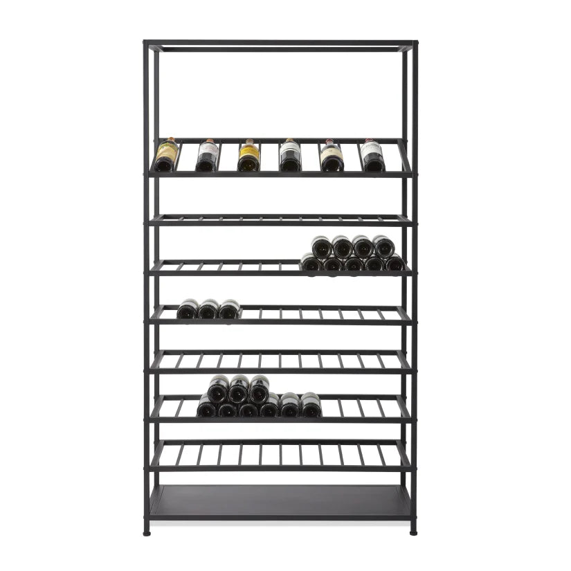 Wine Enthusiast Iron Wine Rack 150-Bottle Capacity with Display Shelf New