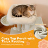 Cozy top perch with thick padding on a 33.5-inch kitten tower, perfect for lounging and overlooking.
