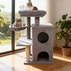 33.5 Inch Cute Kitten Tower with 2-Tier Condo and Padded Top Perch-Light Gray - Gallery View 1 of 10