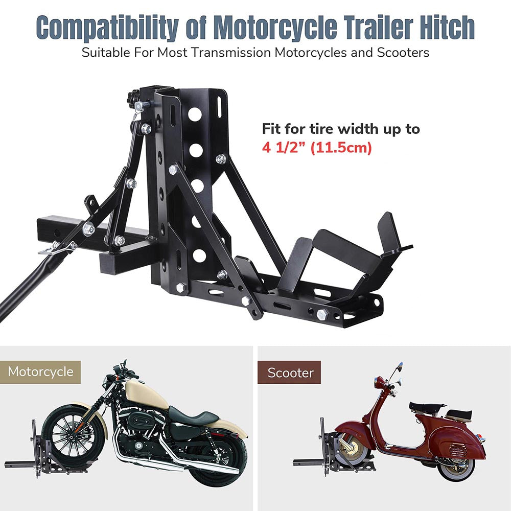 Yescom Motorcycle Trailer Hitch Carrier 800lbs 2" Tow Receiver New