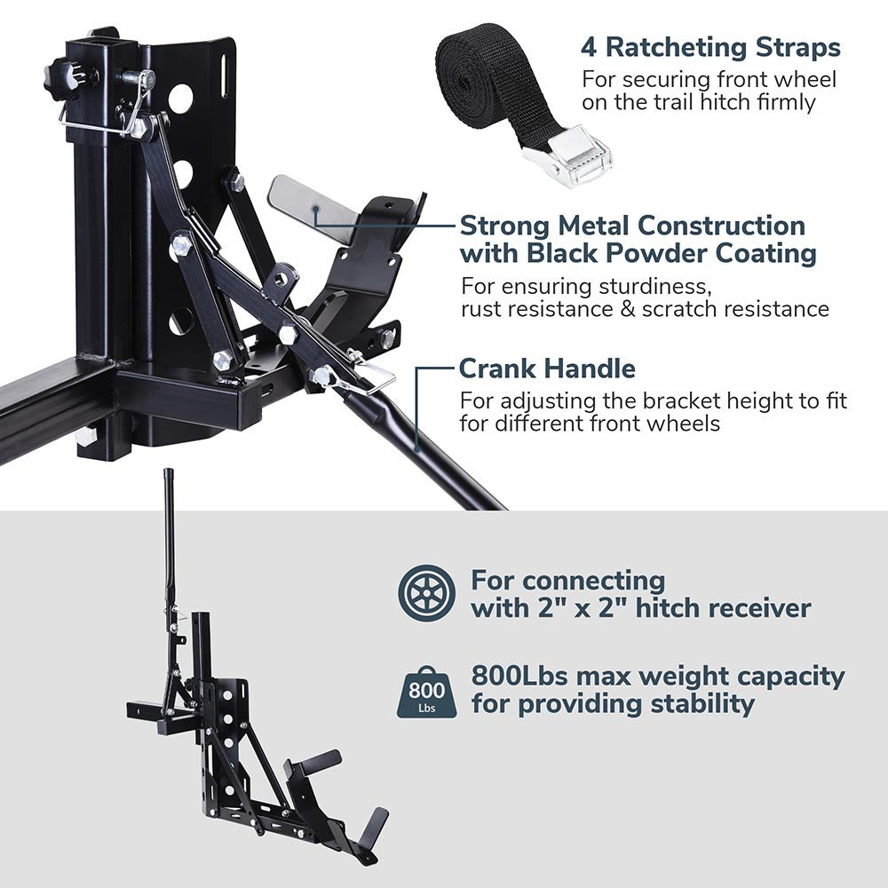 Yescom Motorcycle Trailer Hitch Carrier 800lbs 2" Tow Receiver New