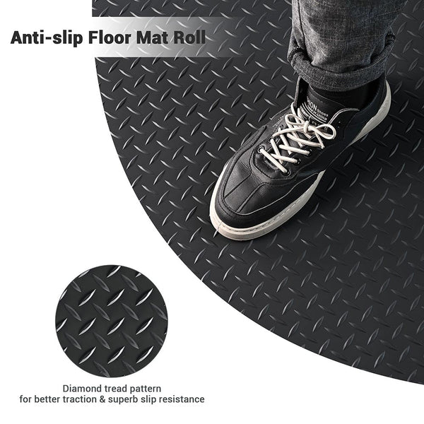 Yescom Garage Floor Mat Vinyl Roll Diamond Black New – FactoryPure