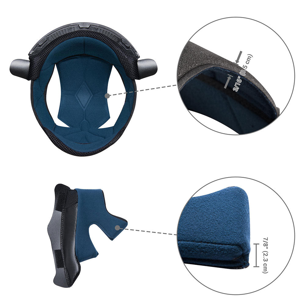 Yescom H-VEN20 Dirt Bike Helmet Liner & Cheek Pad Replacement Set M/ L/ XL New