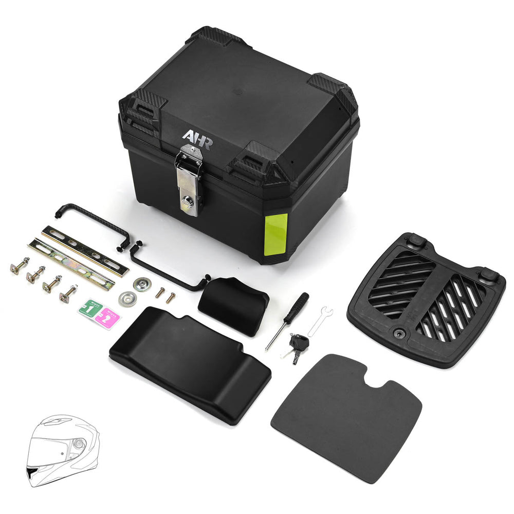 Yescom Motorcycle Trunk Box 65L with Backrest New
