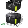 Yescom Motorcycle Trunk Box 65L with Backrest New